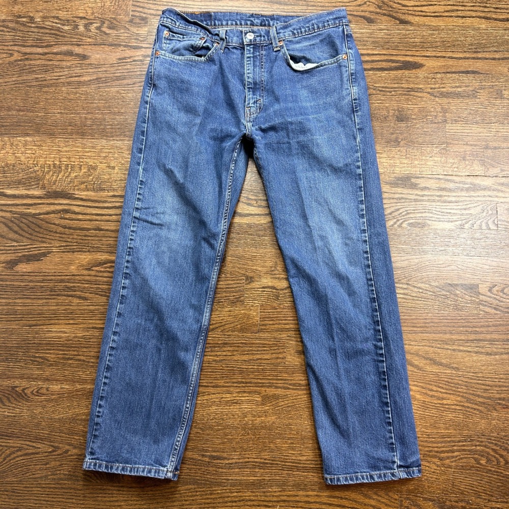 Levis 505 Jeans Mens 34x30 Blue Medium Wash Denim Regular Fit Straight Leg